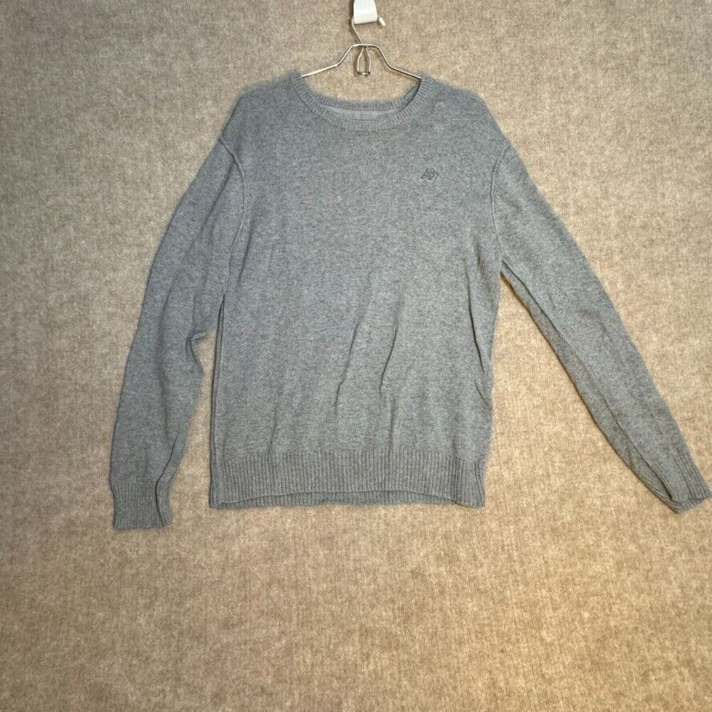 Aeropostale Men's Lg Gray Crew Neck Sweater Preppy Soft Neutral Grandpa